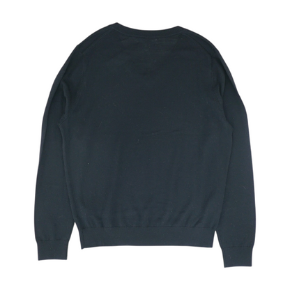 Black Solid Pullover Sweater