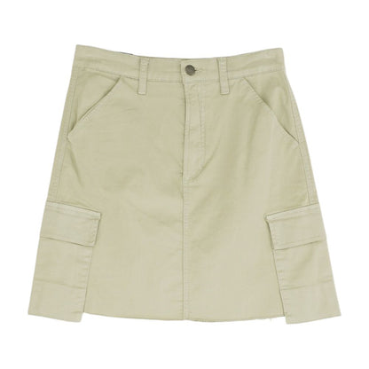 Green Solid Mini Skirt
