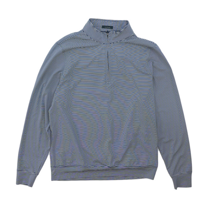 Navy Striped 1/4 Zip Pullover