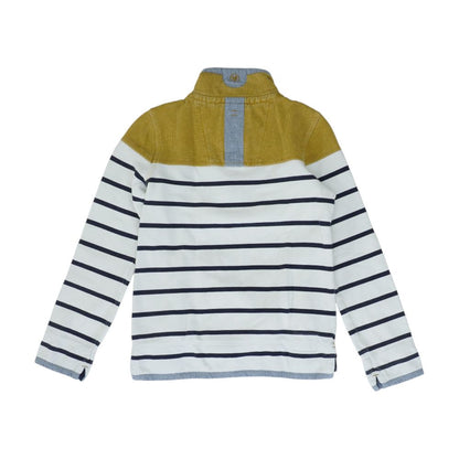 White Striped 1/4 Zip Pullover