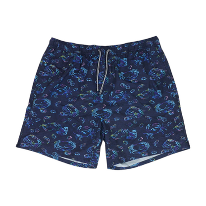 Navy Print Swim Bottom