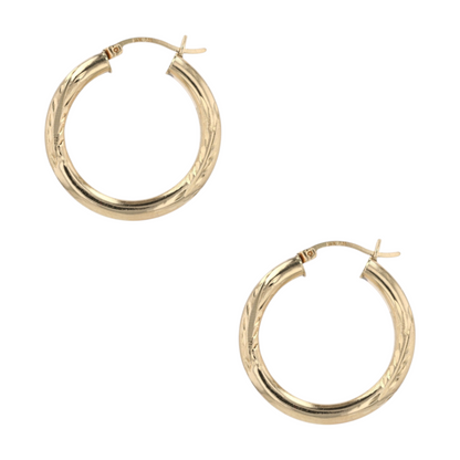 14K Yellow Gold Hoop Earrings