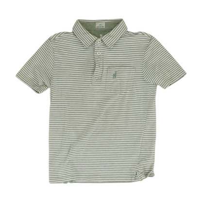 Green Striped Short Sleeve Polo