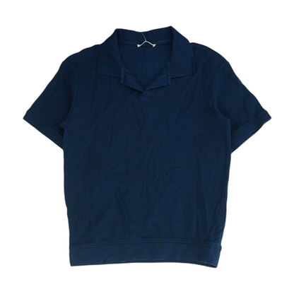 Zara Navy Solid Short Sleeve Polo – Image 1