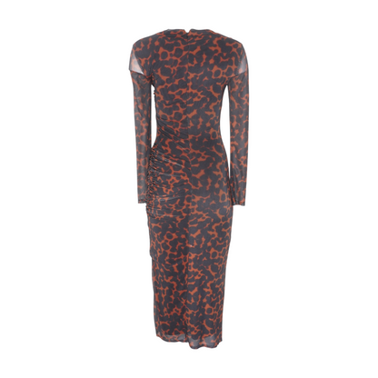 Brown Abstract Maxi Dress