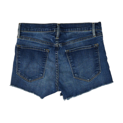Blue Solid Denim Shorts