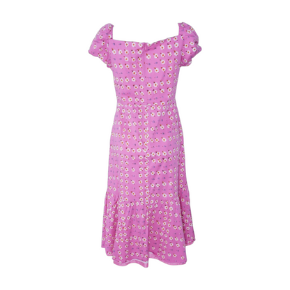 Pink Floral Midi Dress
