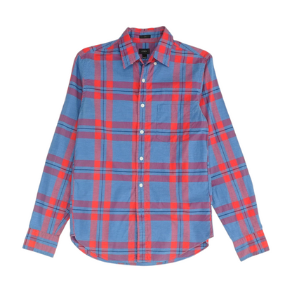 Blue Plaid Long Sleeve Button Down