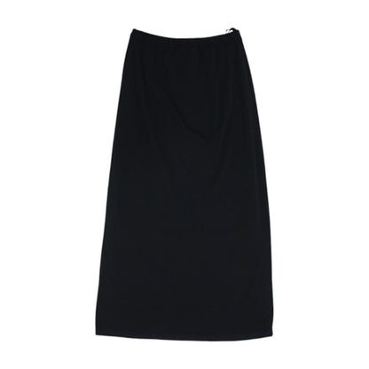 Black Solid Midi Skirt