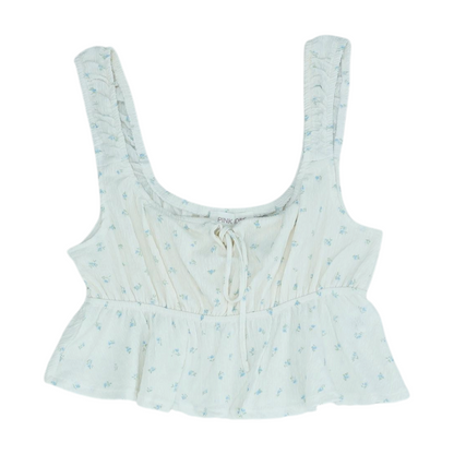 Ivory Floral Cropped Blouse