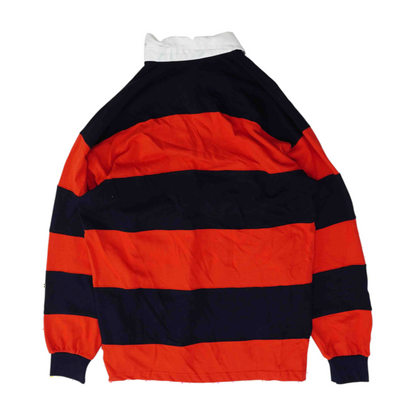 Black Striped Long Sleeve Polo