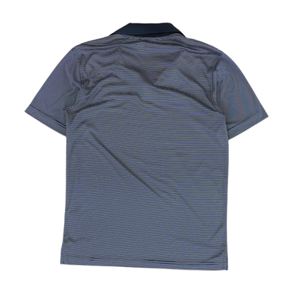 Navy Striped Short Sleeve Polo