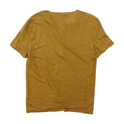 Tan Solid Henley T-Shirt
