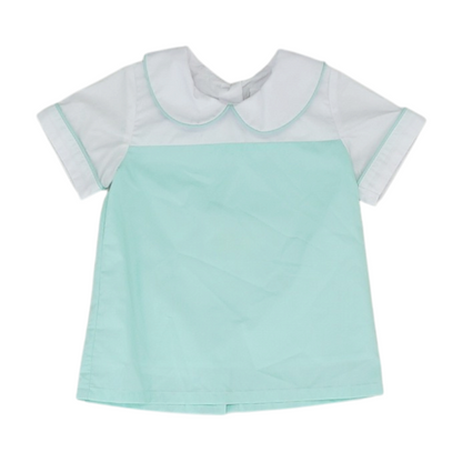 Green Color Block Knit T-Shirt