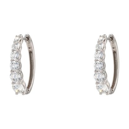3 3/4 ctw 10K White Gold Lab Grown Diamond Hoop Earrings