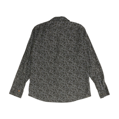 Navy Floral Long Sleeve Button Down
