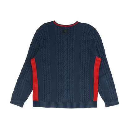 Navy Solid Pullover Sweater