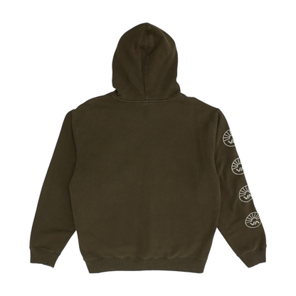 Brown Solid Hoodie Pullover