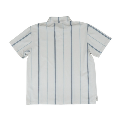 Ivory Striped Short Sleeve Polo