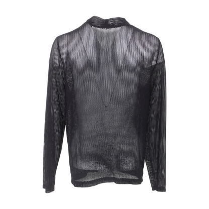 Black Herringbone Cardigan Sweater