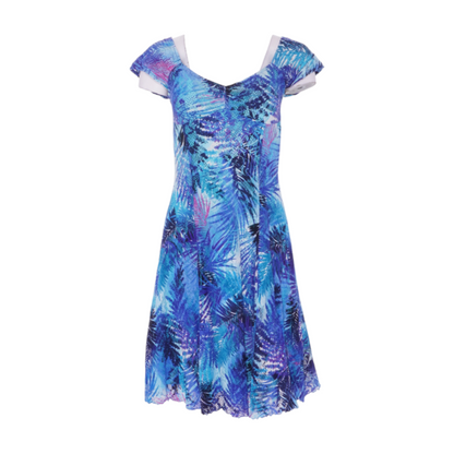 Chameleon Blue Tropical Mini Dress – Image 1