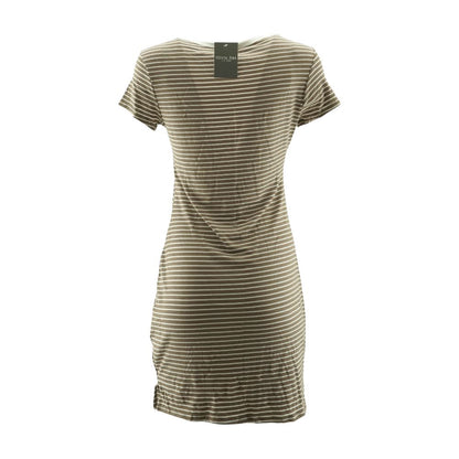 Brown Striped Midi Dress
