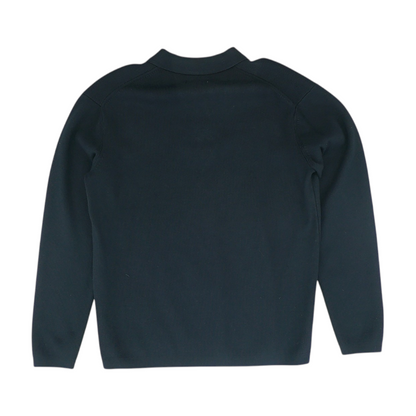 Black Solid 1/4 Zip Sweater