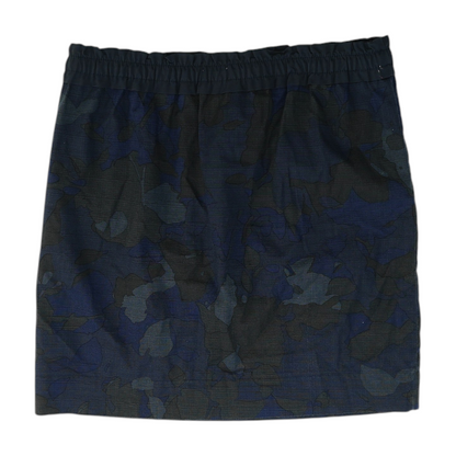 Navy Abstract Mini Skirt
