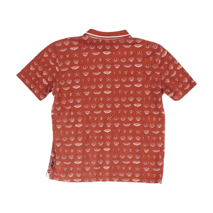 Red Print Short Sleeve Polo