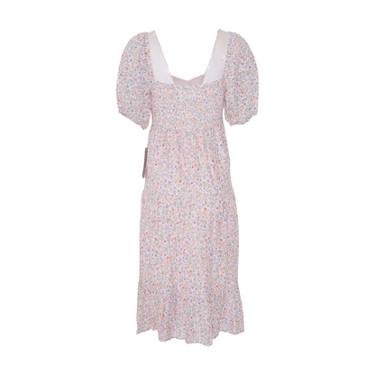 Pink Floral Midi Dress