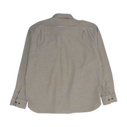 Brown Houndstooth Long Sleeve Button Down