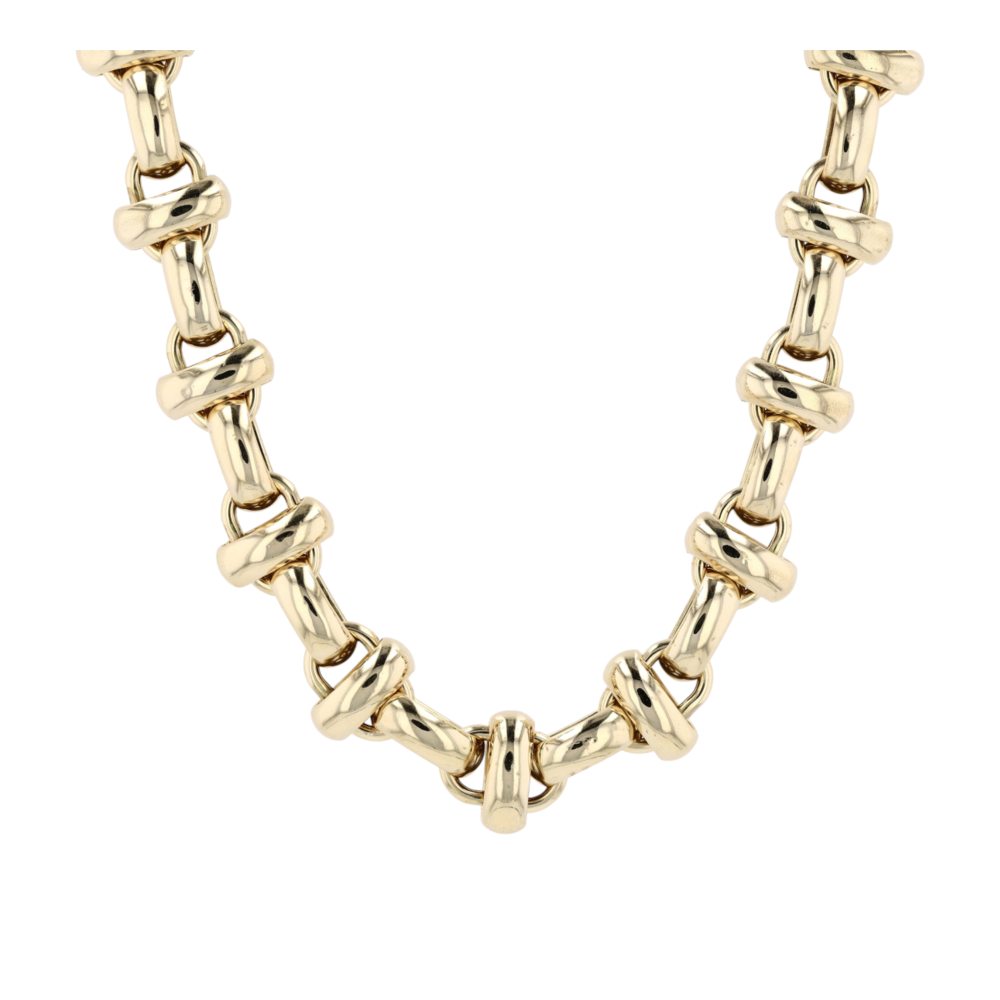 14K Yellow Gold Statement Necklace