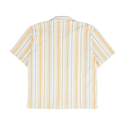 Orange Striped Short Sleeve Button Down