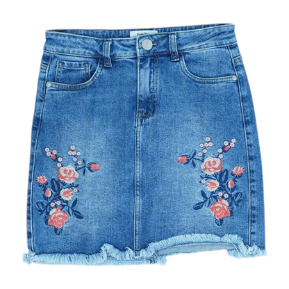 Blue Floral Mini Skirt