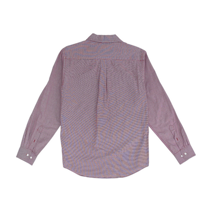 Red Solid Long Sleeve Button Down