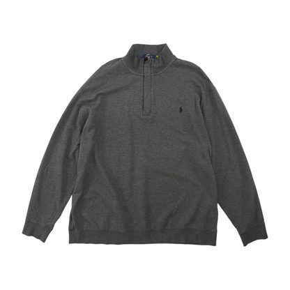 Gray Solid 1/4 Zip Pullover