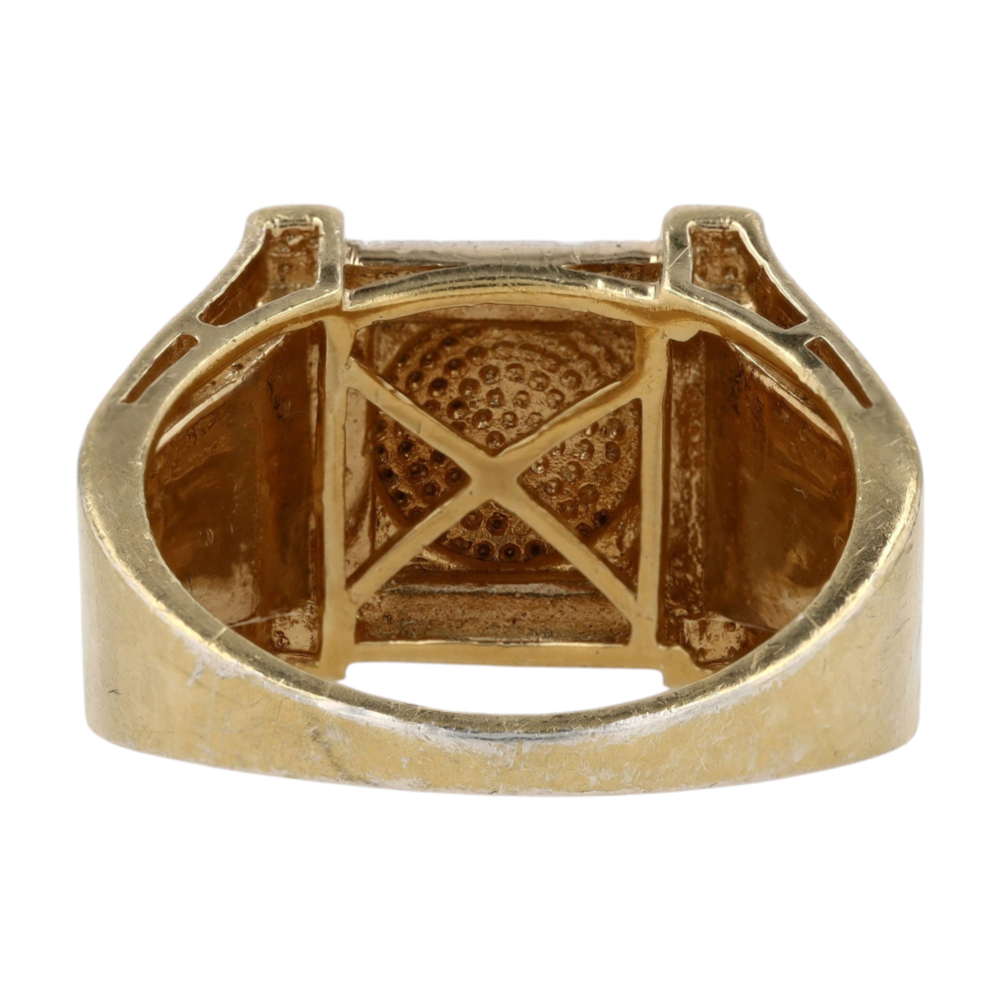 14K Yellow Gold Diamond Fashion Ring
