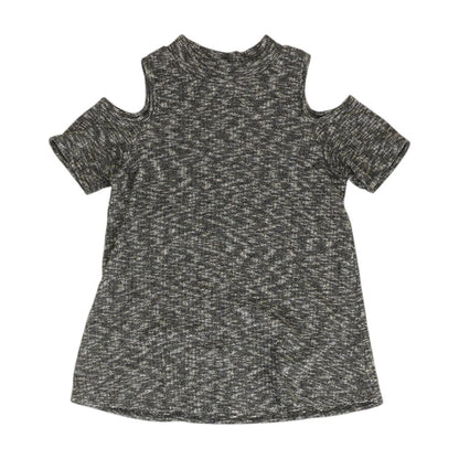 Black Graphic Short Sleeve Blouse