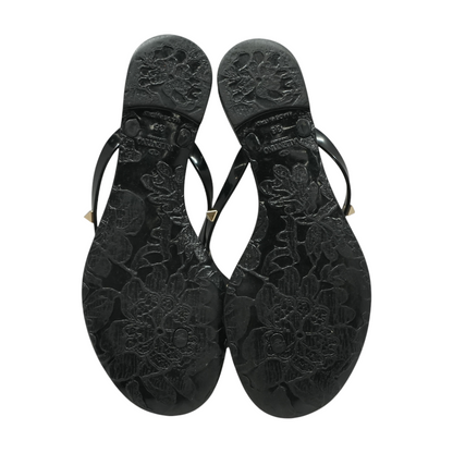 Black Rockstud Rubber Slipper