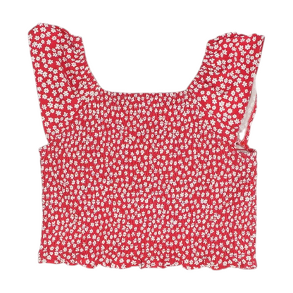 Red Floral Blouse