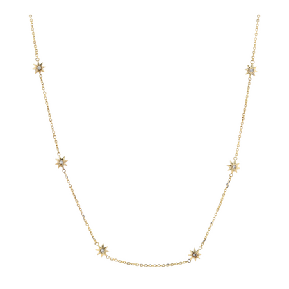 1/10 ctw Sterling Silver Lab Grown Diamond Station Necklace