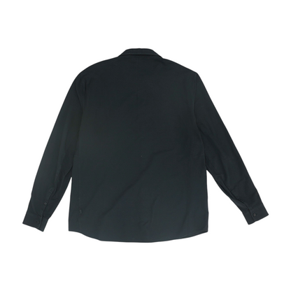 Black Solid Long Sleeve Button Down