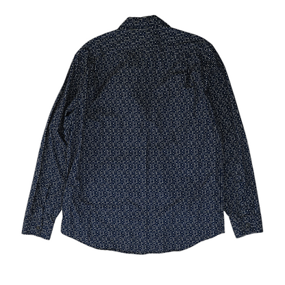 Navy Polka Dot Long Sleeve Button Down