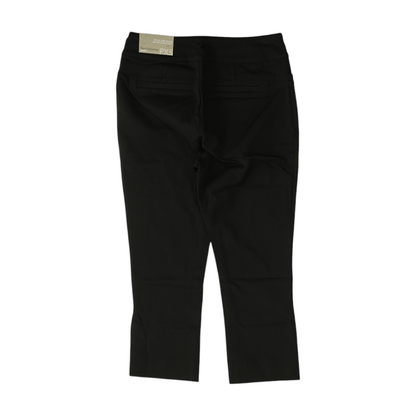 Black Solid Chino Capris