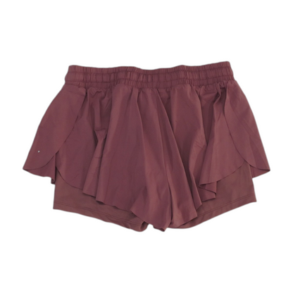 Red Solid Active Shorts
