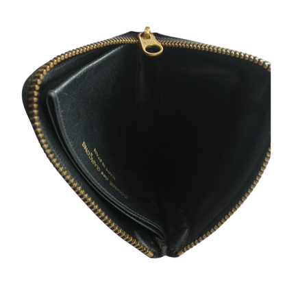 Black Classic Leather Zip Around Wallet