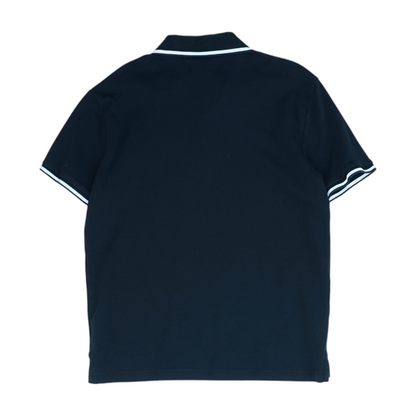 Black Solid Short Sleeve Polo