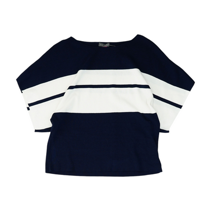 Navy Color Block Blouse