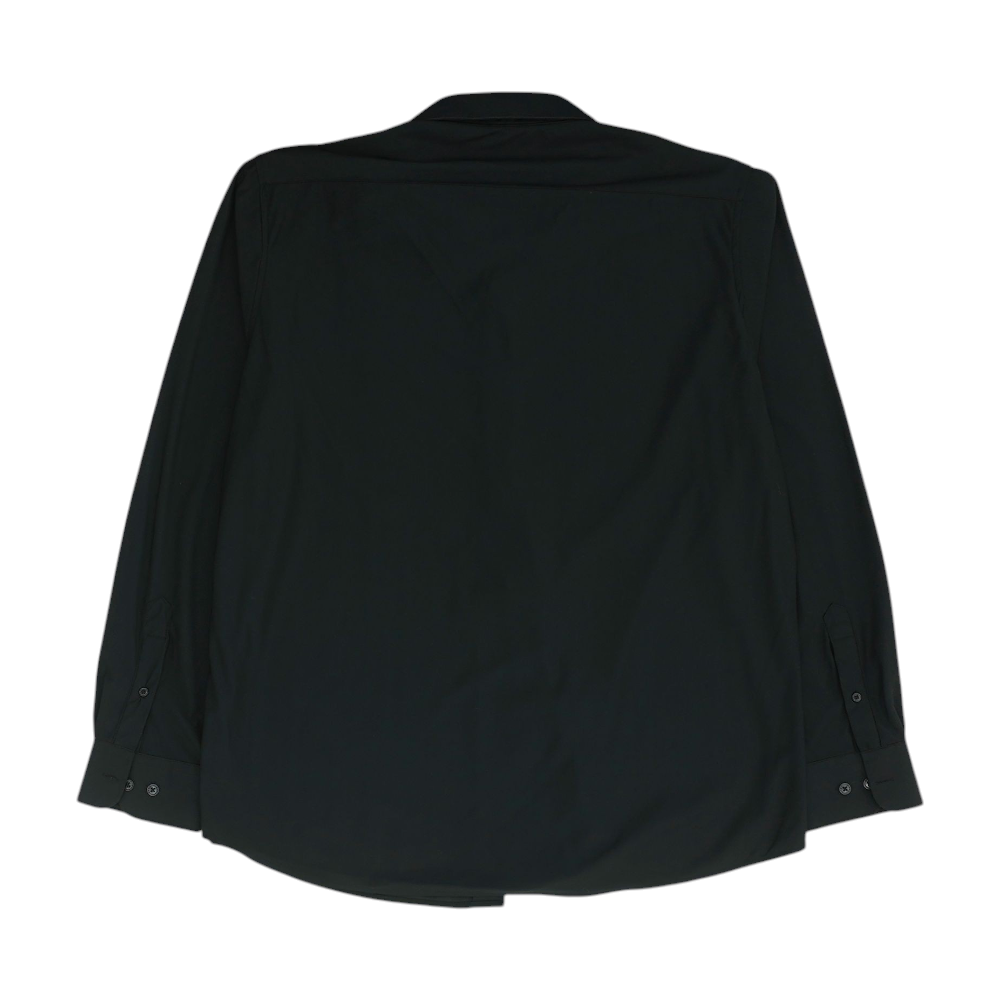 Black Solid Long Sleeve Button Down