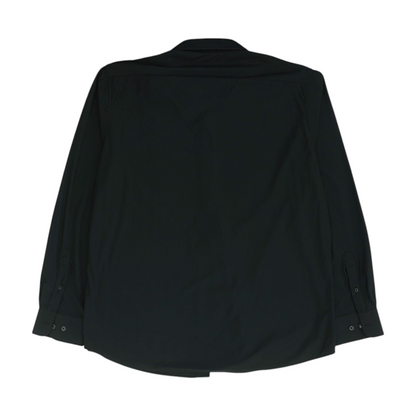 Black Solid Long Sleeve Button Down